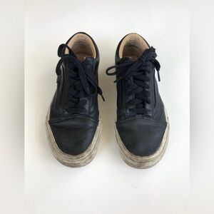 Black Leather Old Skool Vans